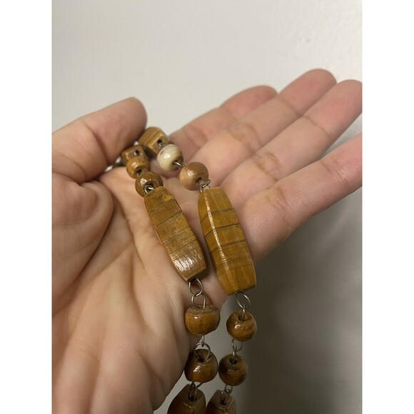 Vintage Hand Carved Mexican Leo Pendant Boho Hippie Indie Necklace Natural Stone - Picture 3 of 8